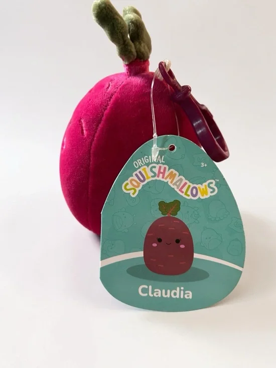 Squishmallows Claudia Beet Clip-On Keychain NWT 2023 Kellytoy - Picture 7 of 7